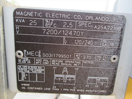 25 KVA Magnetic Circuit Elements Pole Mount Transformer
