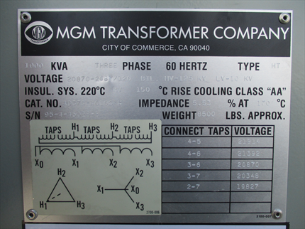 1000 KVA MGM Transformer Substation Dry Transformer