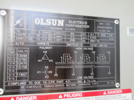 75 KVA Olsun Electrics Pad Mount Dry Transformer