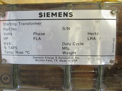 Siemens Auto Transformer